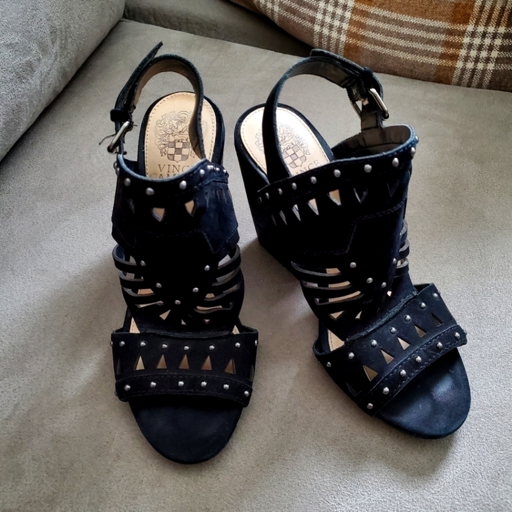 Vince Camuto Women's Smoke Show Black Reston Sandals 6M MSRP 129